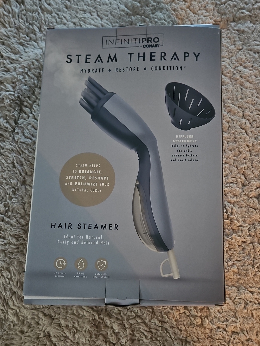 InfinitiPro Steam Therapy Hair Steamer - Gray